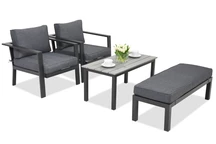 Aluminium tuinmeubelen Sydney Terrace met bank Garden Point antraciet
