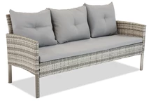 Bari Garden Point Canapé 3 places en polyrotin gris clair