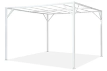 Cadre de pergola de terrasse métallique Garden Point Santorini 3 x 3 m blanc