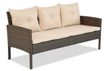 Canapé Bari de techno rotin 3 places Garden Point marron