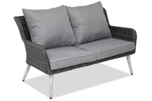 Canapé Bilbao en techno rotin pour terrasse 2 places anthracite Garden Point