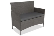 Canapé Calabria Premium en techno rotin 2 places anthracite Garden Point