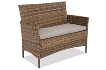 Canapé Calabria Premium en techno rotin 2 places brun Garden Point