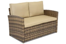 Canapé Monaco en techno rotin 2 places marron Garden Point