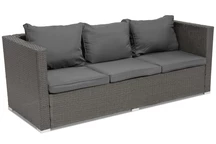 Canapé Roma en techno rotin 3 places Roma Garden Point anthracite