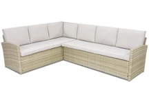 Canapé d’angle Monaco en techno rotin beige Garden Point