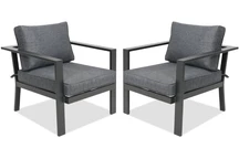 Canapé en aluminium 1 place Sydney Garden Point anthracite - lot de 2 pièces