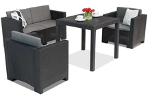 Colorado Dallas Apetito 4 ensemble de meubles en rotin anthracite Bica