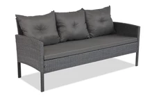 Driezitsbank van kunststof rotan Bari Garden Point antraciet