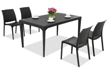 Elegante dining tuinset Oslo/Volga 4 antraciet Bicaa