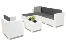 Ensemble de canapé en technorotin Colorado Relax Corner 5 blanc Bica
