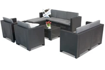 Ensemble de canapé en technorotin Colorado Relax Corner 8 anthracite Bica