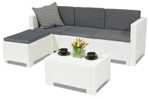 Ensemble de canapé en technorotin Colorado Relax blanc Bica
