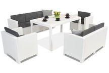 Ensemble de meubles en résine tressée blanc Colorado Apetito 7 Bica