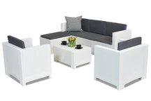 Ensemble de meubles en rotin blanc Colorado Relax Corner 6 Bica