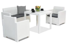 Ensemble de meubles pour le jardin en résine tressée Nebraska Dallas Apetito 4 blanc Bica