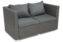 Kunststof rotan 2-zitsbank Roma Garden Point antraciet