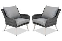 Kunststof rotan fauteuil Bilbao Garden Point - set van 2 stuks antraciet
