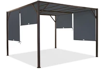 Metalen terraspergola Santorini 3 x 3 m bruin-antraciet Garden Point