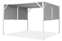 Metalen terraspergola Santorini 3 x 3 m wit-grijs Garden Point