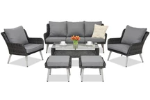 Meubles de jardin Bilbao Coffee 5 + 2 poufs Garden Point anthracite