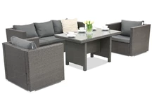 Meubles de jardin en résine tressée Roma Apetito 5 Garden Point anthracite