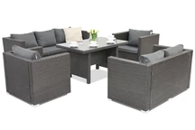 Meubles de jardin en résine tressée Roma Apetito 7 Garden Point anthracite