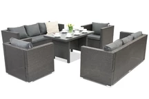 Meubles de jardin en résine tressée Roma Apetito 8 Garden Point anthracite