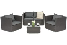 Meubles de jardin en résine tressée Roma Coffee 4 Garden Point anthracite