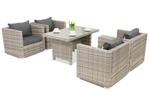 Meubles de jardin en résine tressée Roma Premium 4 Garden Point gris