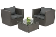 Meubles de jardin en résine tressée Roma Terrace Garden Point anthracite