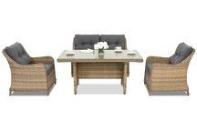 Meubles de jardin en résine tressée Toledo Apetito 4 Garden Point cappuccino