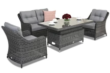 Meubles de jardin en résine tressée Toledo Apetito 4 Lift Garden Point anthracite