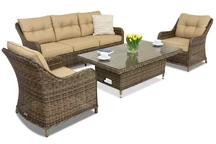 Meubles de jardin en résine tressée Toledo Apetito 5 Lift Garden Point marron