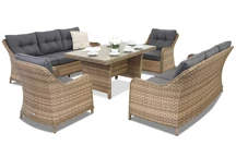 Meubles de jardin en résine tressée Toledo Apetito 8 Garden Point cappuccino