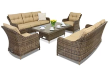 Meubles de jardin en résine tressée Toledo Apetito 8 Lift Garden Point marron