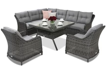 Meubles de jardin en résine tressée Toledo Comida 7 Angular Garden Point anthracite