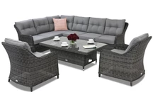 Meubles de jardin en résine tressée Toledo Comida 7 Lift Garden Point anthracite