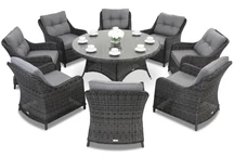 Meubles de jardin en résine tressée Toledo Victoria 8 Garden Point anthracite