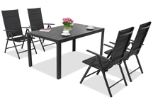 Salon de jardin en aluminium polywood Verona 4 places Garden Point noir