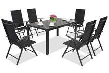 Salon de jardin en aluminium polywood Verona 6 places Garden Point noir