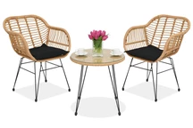 Salon de jardin en rotin Malta 2 Garden Point beige