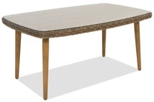 Table Bilbao en techno rotin pour terrasse brun Garden Point