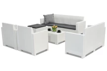 Technorattan loungemeubelset Nebraska Relax Corner 8 wit Bica