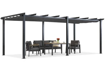 Terraspergola Barbados 3x6 m antraciet Garden Point