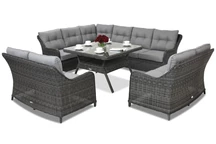 Toledo Comida 9 Hoekige Tuinpunt antraciet technorattan tuinmeubelen