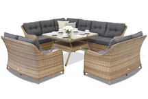 Toledo Comida 9 Hoekige tuinpunt gemêleerd technorattan tuinmeubelen