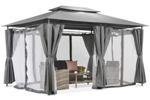 Tuinpaviljoen met muskietennet antraciet Ibiza 3x4m Garden Point