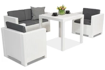 Tuinset van kunststof rotan Colorado Dallas Apetito 4 wit Bica