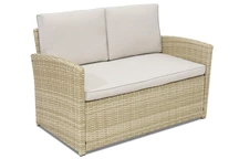 Tweezitsbank van kunststof rotan Monaco Garden Point beige